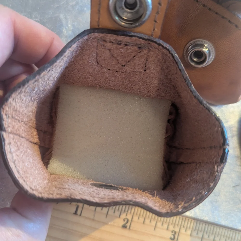 Brown Leather Pouch Set Coin Purse Small Things Jewelry Case